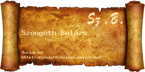 Szongoth Balázs névjegykártya